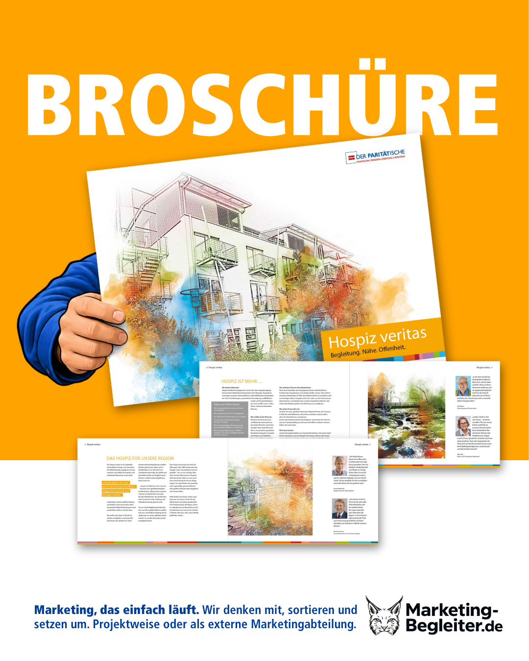 Broschüre für das Hospiz Veritas mit Titel- und Innenseiten