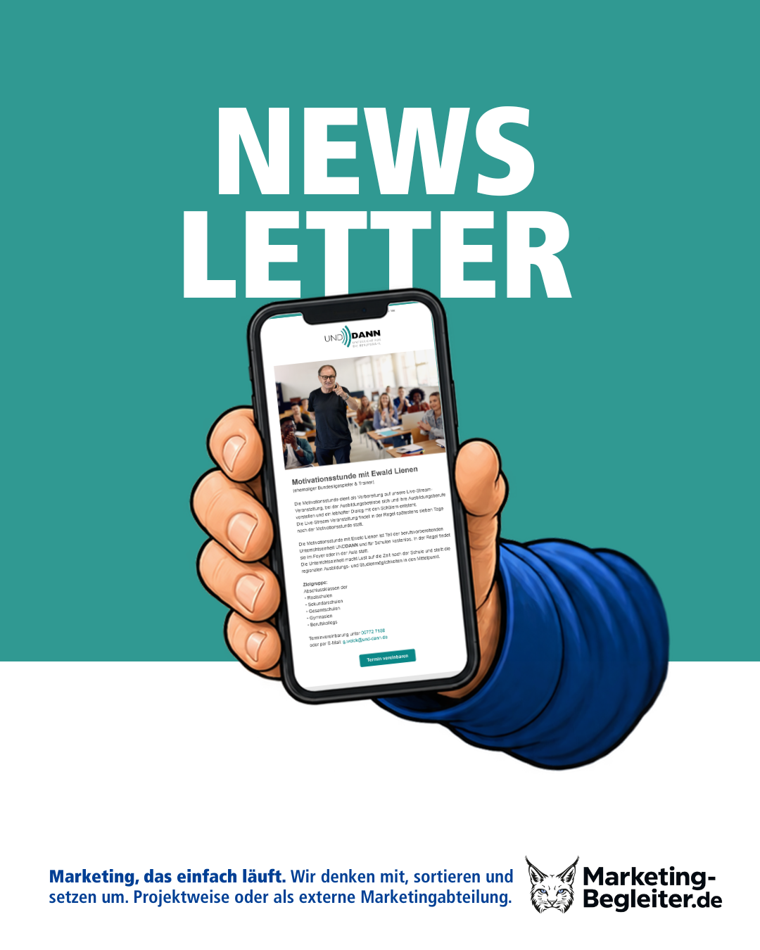 Newsletter für Und dann auf einem Smartphone