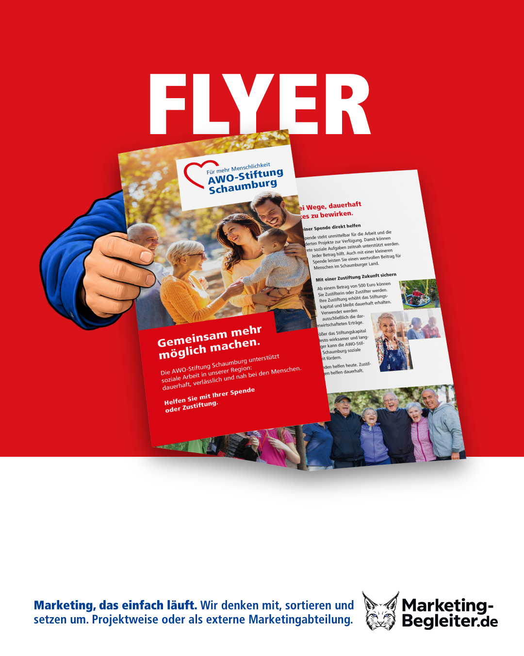 Druck eines Flyers für die AWO Schaumburg